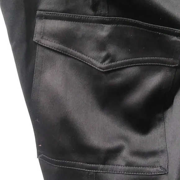 Chico's Satin Cargo Ankle Pants, Black, Size 0P, NWT - Picture 6 of 8